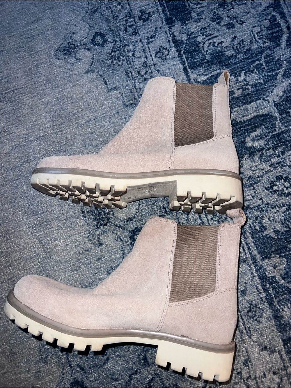 Crown Vintage Light Taupe Suede Chelsea Lug Boots